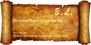 Brodafker Leonarda névjegykártya